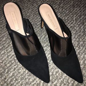 Avec Les Filles Joelle Suede/Mesh High Heel Mules